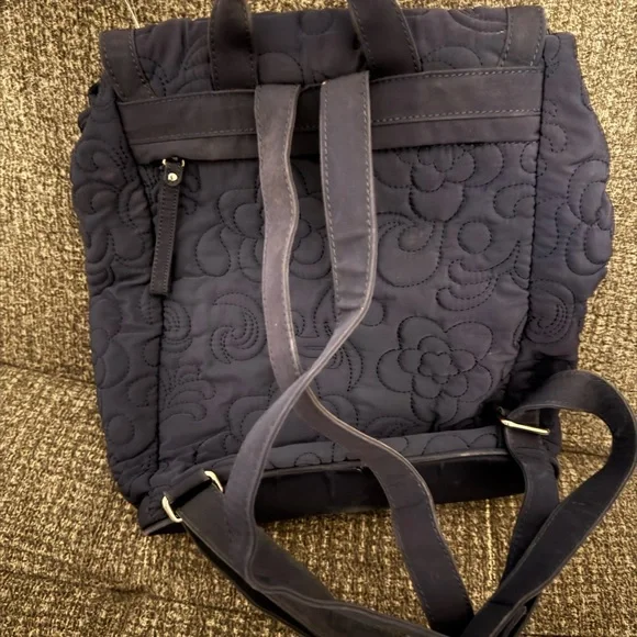 Vera Bradley Elegant Navy Quilted Backpack - Picture 4 of 8